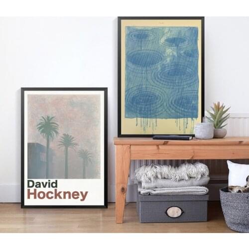 David Hockney art Exhibition Poster Rain Palms Prints Abstract Painting Canvas Pictures Museum Gallery Wall Art Decor