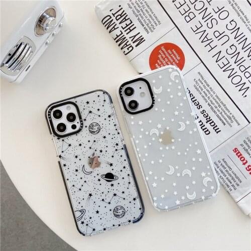 INS brand cute Planet Stars moon Transparent soft phone case For iPhone 12 Pro Max 11 Pro MAX X XS XR 6s7 8 plus protect cover