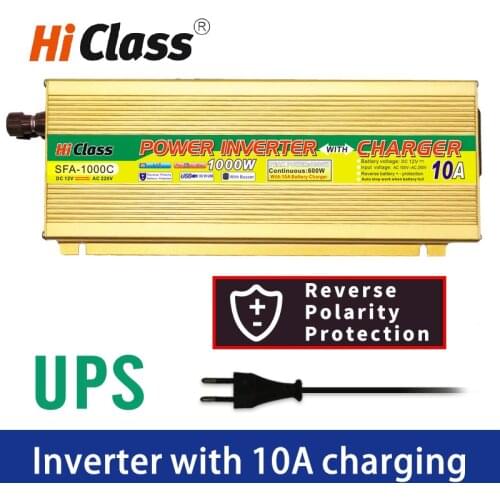 Power Inverter UPS 12v 24v Modified wave inverter with 10A charger 1000W converter Dc12v to Ac220v Solar Car Voltage transformer