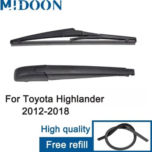 MIDOON Wiper 12" Rear Wiper Blade & Arm Set Kit For Toyota Highlander MK3 2012 -2018 Windshield Windscreen Rear Window