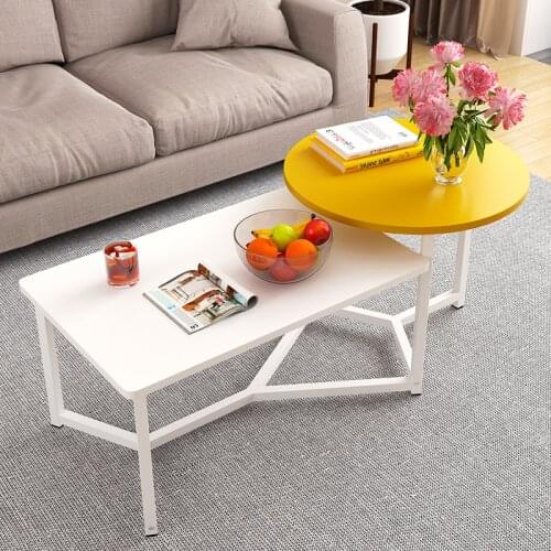 Creative 2pcs Coffee Table Combination Wooden Coffee Table Desk Dinner Table Living Room Home Furniture