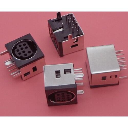 5PCS MD Metallic Housing Female DIN 9 Mini Pin Rectangle S-video Adapter Sockets Mini charging Port Connector replacement repair