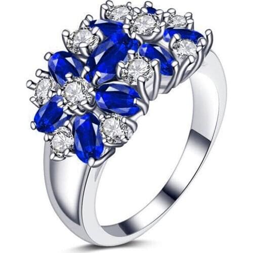 YaYI Fashion Womens Jewelry Ring CZ Zircon Silver Color Engagement Rings wedding Rings Party Rings gift