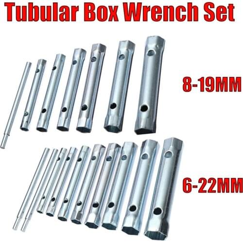Metric Tubular Box Wrench Set 6Pcs 8-19mm/10pcs 6-22mm Spark Plug Tool Tube Bar Spark Plug Wrench Lighter 16mm Spark Plug Socket