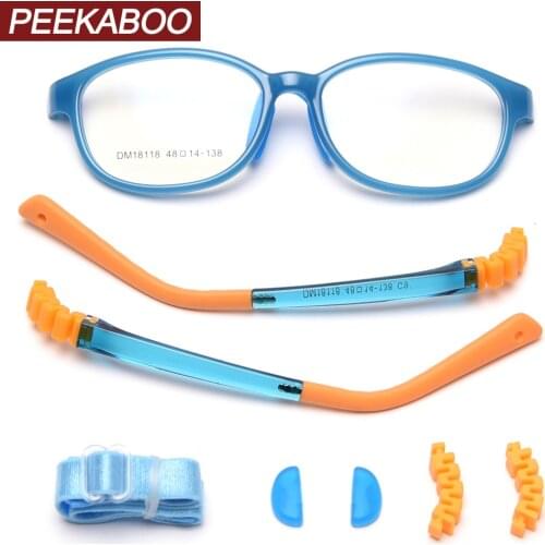 Peekaboo pink silicone kids glasses optical square blue light blocking girls optical glasses frame for children gifts for boy