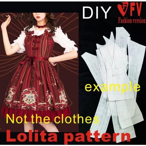 Clothing DIY pattern Lolita daily ladies princess dress 1:1 cutting structure drawing LOLI-17