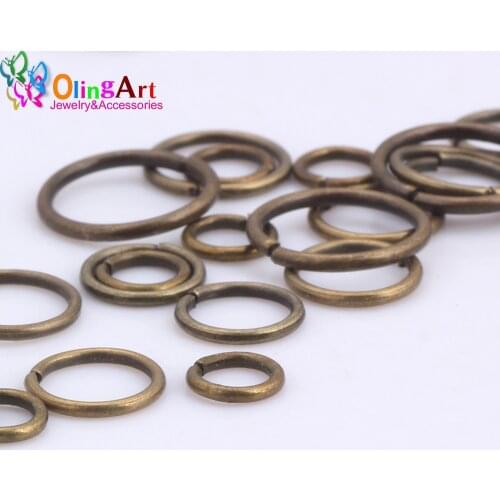 OlingArt bronze plating Jump Ring 3mm/4mm/5mm/6mm/7mm/8mm link loop Mixed size DIY Jewelry making Connector Wire diameter 0.7MM