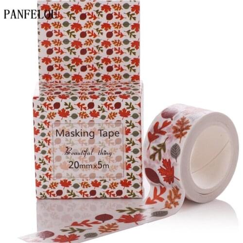 PANFELOU 2CMx5M leaf cartoon Stickers border masking adhesive line paper washi tape DIY Scrapbooking Hand account