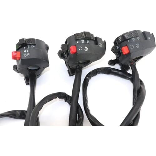 Hi-Lo Beam Motorcycle Light Kill Electric Starter Horn 4 and 5 Functions Switch with Choke Lever for 110 125 150cc ATV