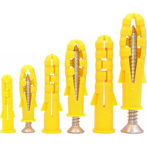 Plastic expansion pipe small yellow croaker screw plug rubber bolt self tapping 6mm 8mm 10mm
