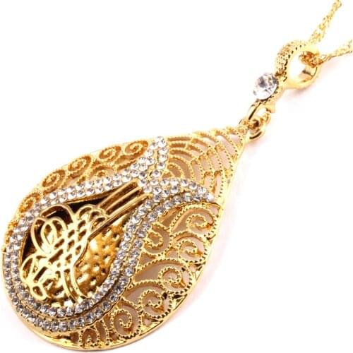 Turks Pendant Arab Allah Necklace Arab Coin for Women Gifts Gold Color Turkey Coins Muslim Islam Middle East Jewelry Wholesale