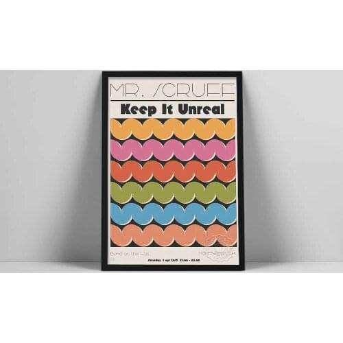 Mr. Scruff Music Gig Poster UK Vintage Colours Poster Keep It Unreal Print Canvas Painting Wall Art Bedroom Living Room Decor