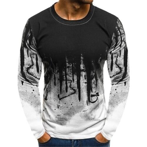Spring Autumn long sleeve t shirt men fashion printing Hip hop cyberpunk o-neck tops Mens T-Shirts