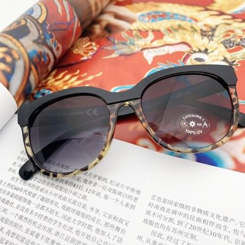 Female Vintage Glasses Brand 2021 Luxury Oversized Sunglasses Cat Eye Decorative Glasses Male Retro Uv400 Brown Black Geek