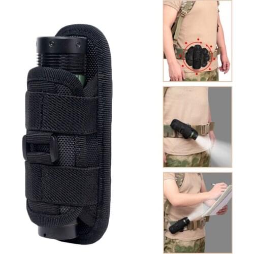 Tactical 360 Degrees Rotatable Flashlight Pouch Holster Torch Case For Belt Portable Torch Cover Holder Hunting Accessories