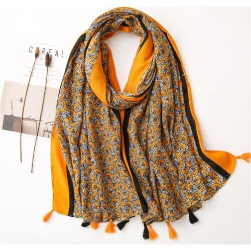 High Quality Women Long Hijab Scarf Floral Printed Shawls and Wraps 180X90cm Soft Pashmina Foulards