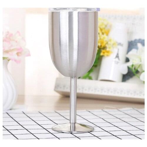 Wowshine Free shippinh Stainless Steel wine glasses 1pc 10oz vacuum double layer cocktail glass wine cooler adorable colors