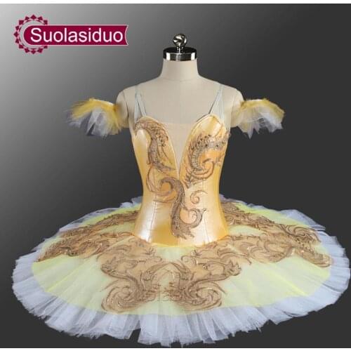 Yellow Professional Ballet Tutu Customized Adult Classical Ballet Tutu Ballerina Classical Performance Ballet Costume SD0070