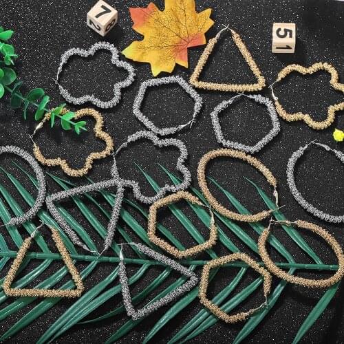 Dvacaman Fashion Statement Earrings Big Metal Geometric Stud Earrings For Women Vintage Maxi Round Triangle Earrings New Jewelry