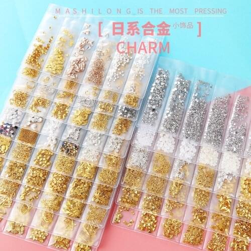 1Pack 3D Metal Rivet Nail Art Decoration Rose Gold Silver Hollow Frame Oval Bead Jewelry Shell Studs Manicure Accessory