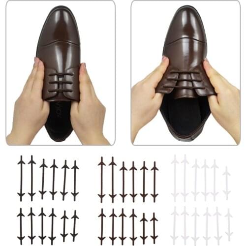 12pcs No Tie Shoelaces Elastic Silicone Shoelaces Laces Black White Lacing Rubber for Women Men Shoes Accessories Wholesale