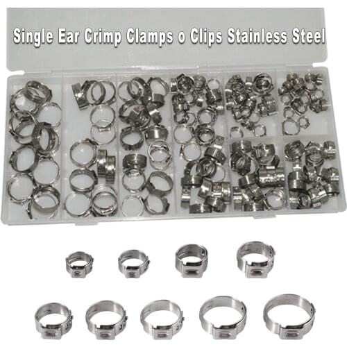 170x Stainless Steel 304 Worm Drive Hose Clamp Fuel Pipe Tube Clip Water Hose Clamp Crimp Kit Car Accessories