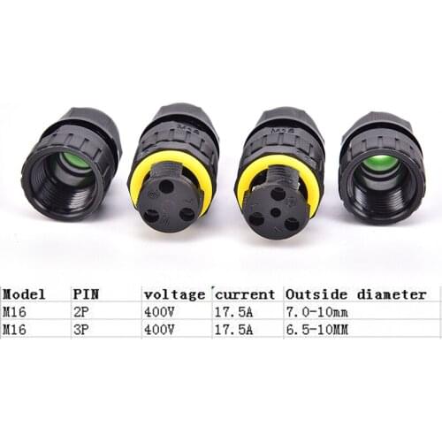 2/3Pin M16 Waterproof Cable Connector Electrical Sealed Retardant AC Junction Box