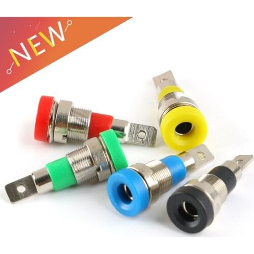2pcs 4MM Binding Post Banana Socket panel mount Test Probe connector Female Jack Socket Plug Wire Connector