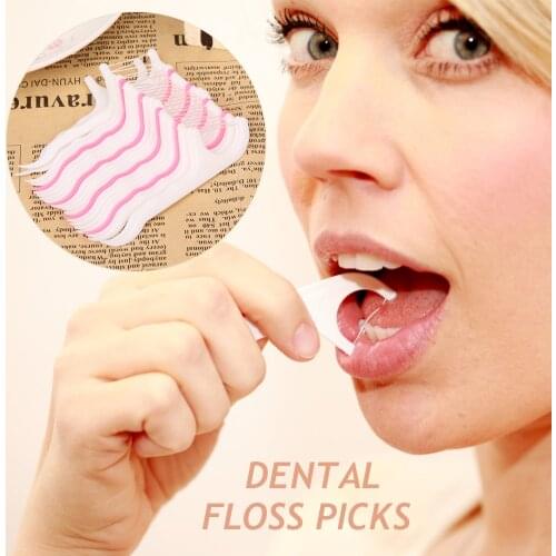 HOT 25pcs Dental Flosser Picks Disposable Teeth Stick Interdental Brush Tooth Clean Oral cleaning Care floss thread Toothpicks