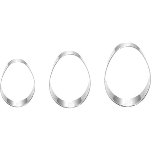 3pcs/set Stainless Steel Easter Eggs Biscuit Cutter Cookie Cake Mold Baking Tool HX6D
