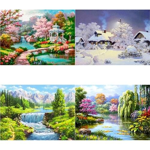 5D DIY Landscape Diamond Painting Scenery Pictures Diamond Embroidery Full Square Round Drill Rhinestones Crafts Home Decor Gift