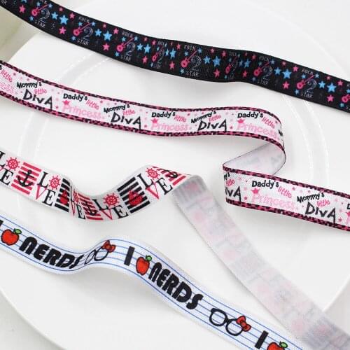5yds,5/8" cartoon Fold Over Elastic Stretch Foldover FOE Elastics for Hair Ties Headbands DIY handmade Accessories,E-20421-649