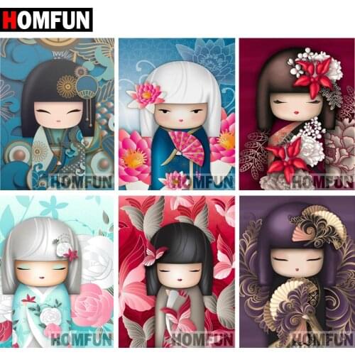 HOMFUN 5D DIY Diamond Painting Full Square/Round Drill "Cartoon girl" 3D Embroidery Cross Stitch gift Home Decor Gift A07946