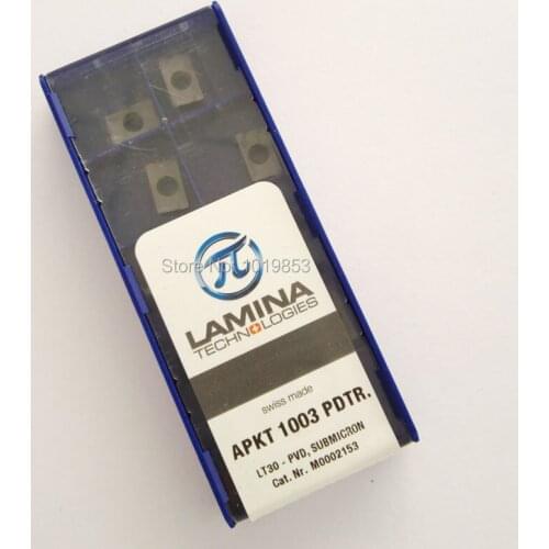 APKT1003 PDTR LT30 carbide inserts for indexable end milling cutter CNC machine