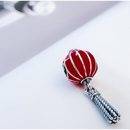 Authentic 925 Sterling Silver Beads New Chinese Style Red Lantern Beads Fit Original Pandora Bracelet For Women Diy Jewelry