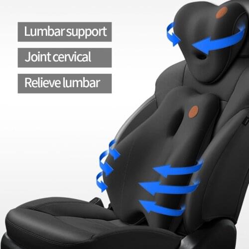 Travel Car Neck Pillow Cushion Headrest Memory Foam Massage Seat Pillow Office Chair Lumbar Support Auto Universal Accessories