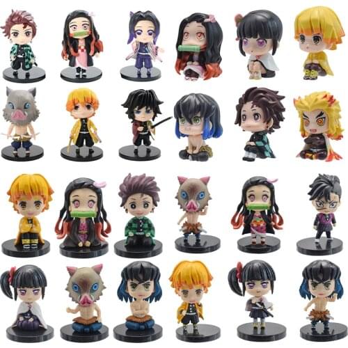 5-6pcs/set Demon Slayer:Kimetsu no Yaiba Action Figure Kamado Tanjirou Nezuko Agatsuma Zenitsu PVC Action Figures Model toys 7cm