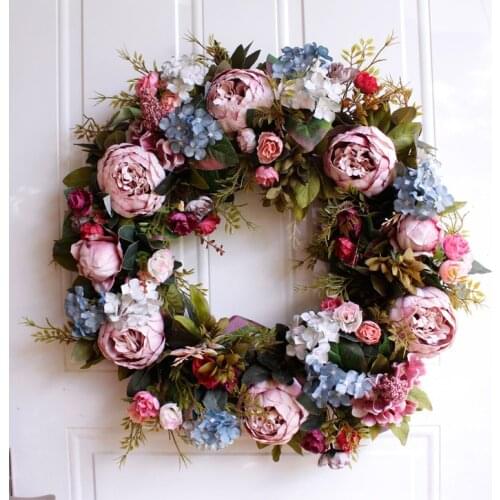 Garland Artificial Flower Wreath Wall Hanging Door Decoration Home Decoration