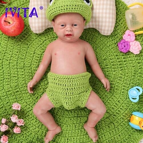 IVITA WG1502 46cm 3500g Silicone Body Reborn Baby Dolls Alive Babies Girl and Boy Opened Eyes Take Pacifier In Mouth Kids Toys