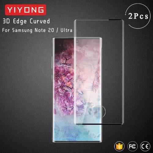 YIYONG 3D Edge Curved Glass For Samsung Galaxy Note 20 Ultra 10 Lite Tempered Glass Screen Protector For Samsung S21 S20 Plus FE