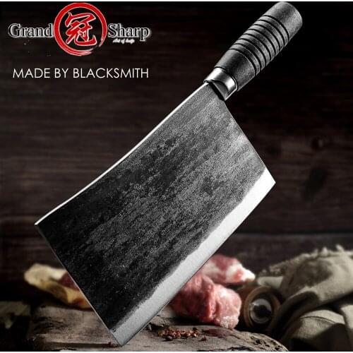 Handmade Chinese Cleaver Forged Kitchen Knife Chop Bones Home kitchen Chef Cooking Butcher Tools Wooden Handle Professional NEW
