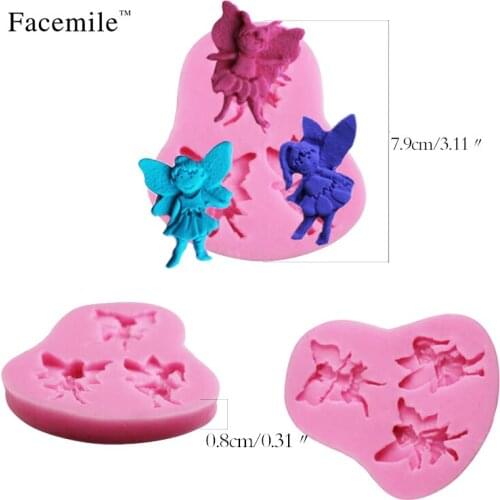 DIY Beautiful Three Angels Molds 3D bee Chocolate Silicone Moulds Fondant Mold Candy Pastry Tools Bakeware Gift Moulds 50-156