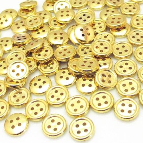 50pcs/pack 12mm plating buttons 4-Holes round Button resin button plastic cloth buttons sewing accessory scrapbooking