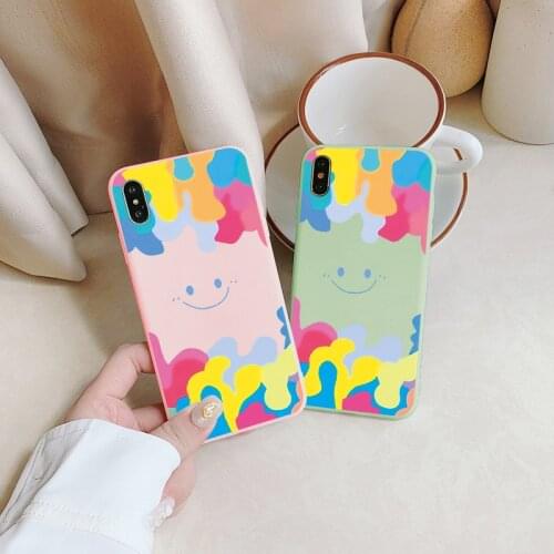 Fashion Colorful Smiley Face Phone Case For iphone 11 12 Pro Max 6s 7 8 Plus SE 2020 XS MAX XR X Soft Silicone Back Cover Fundas