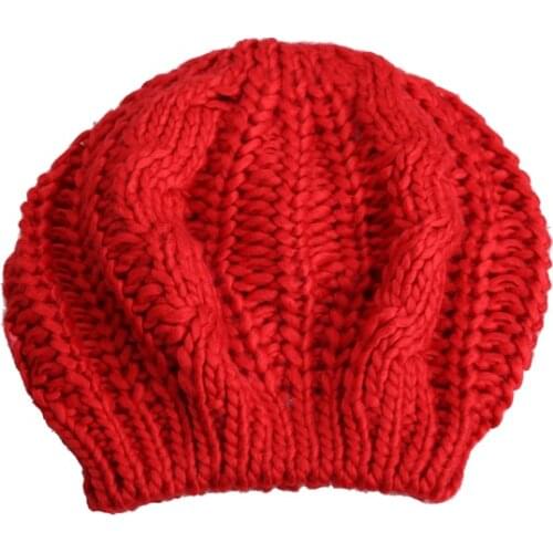 Fashion Winter Women Beret Warm Knitted Baggy Beanie Hat Pretty Comfortable Plain Caps Multicolor Elasticity Ski Cap