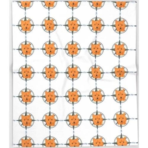 Dog Shiba Inu Cartoon Throw Blanket Cute Kids Design Dog is my Compass Blankets for Beds Christmas Decorations for Home