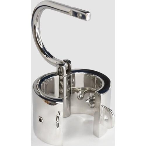 LOCKING SPIKED BALL STRETCHER Mens Penis & Ball Locking Chastity Device Male Spiked Ball Stretcher Stainless Steel Penis Bondage