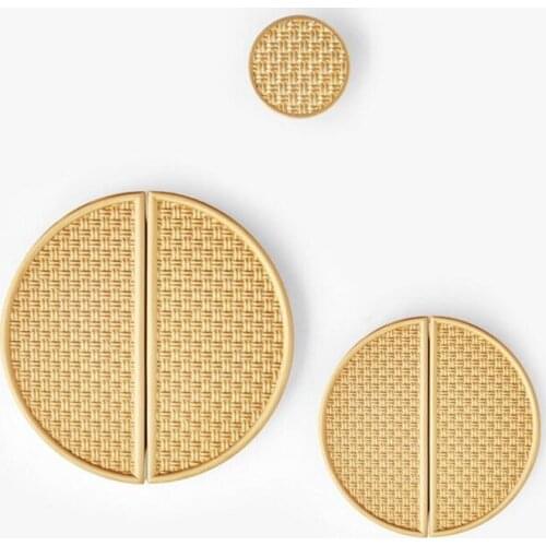 New Large Round Semi-circle Handle Modern Minimalist Cabinet Door Brass Handles Shoe Cabinet Drawer Gold Pure Copper Pulls Furni