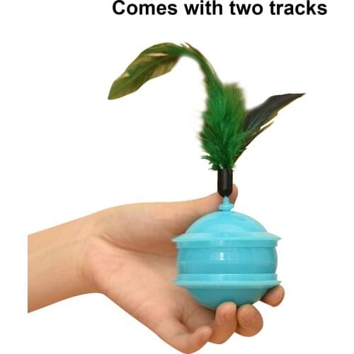 NEW Smart Interactive Cat Toy Colorful LED Self Rotating Ball With Bell and Feather USB Rechargeable Cat Kitten Ball Toy