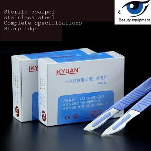 Disposable blade Carbon steel sterile blade No. 11 high quality export blade No. 15 plastic handle blade